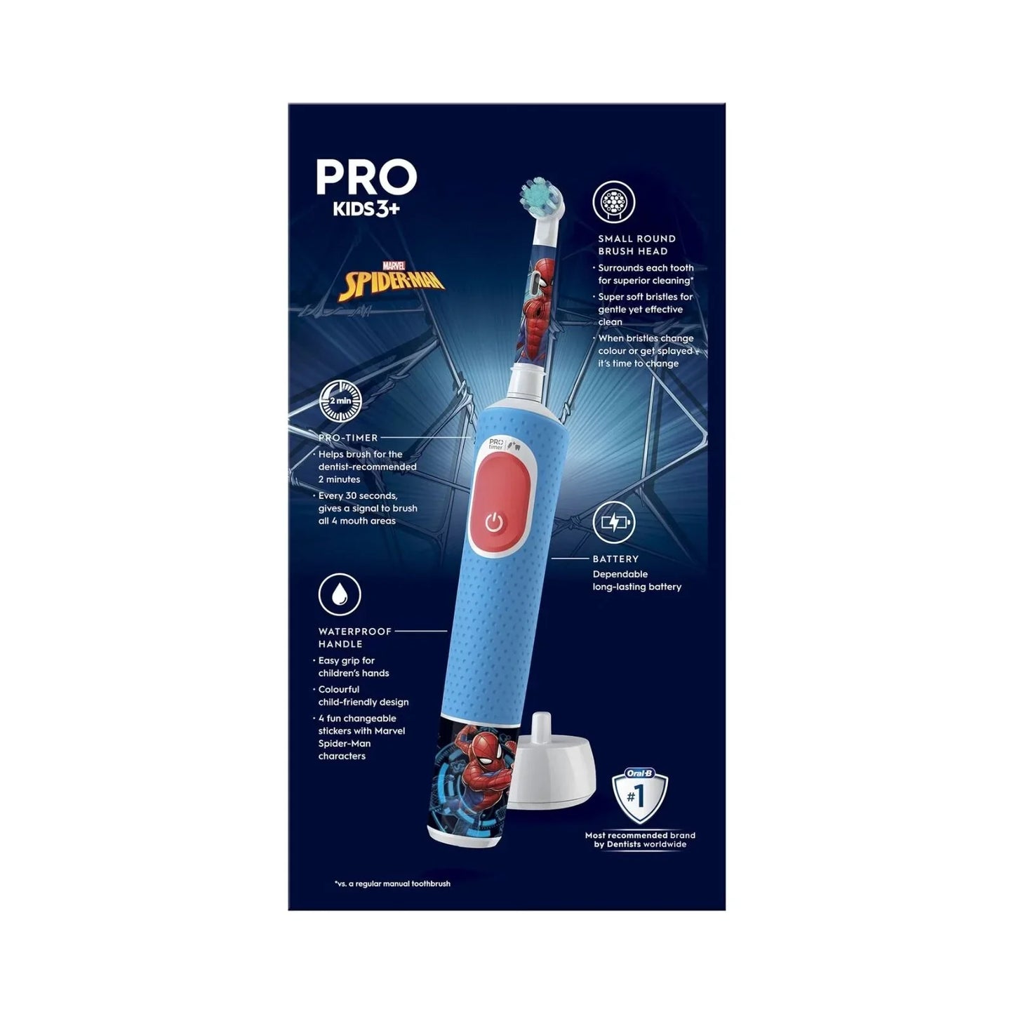 Oral-B Vitality Pro Kids Electric Toothbrush - Spider-Man