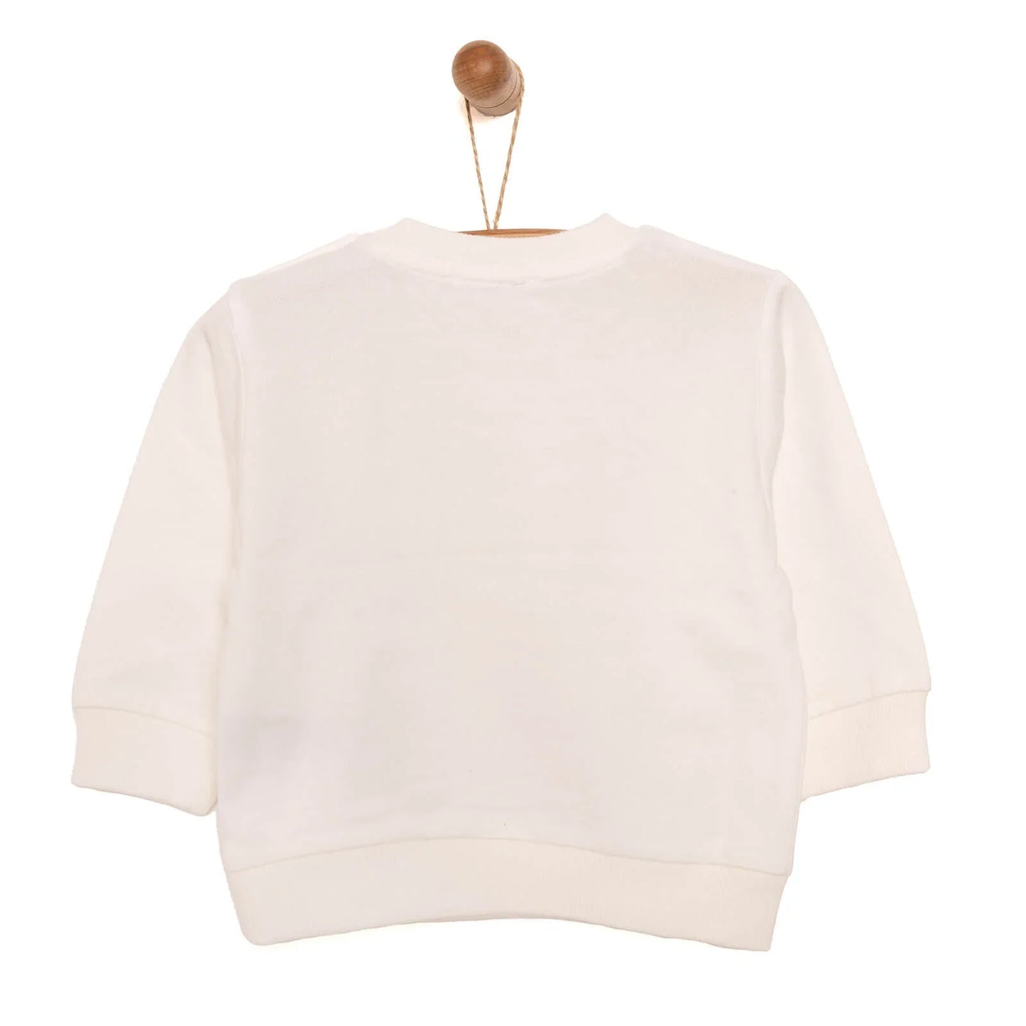 HelloBaby Baby Boy Basic Giraffe Printed Sweatshirt - Ecru