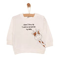 HelloBaby Baby Boy Basic Giraffe Printed Sweatshirt - Ecru