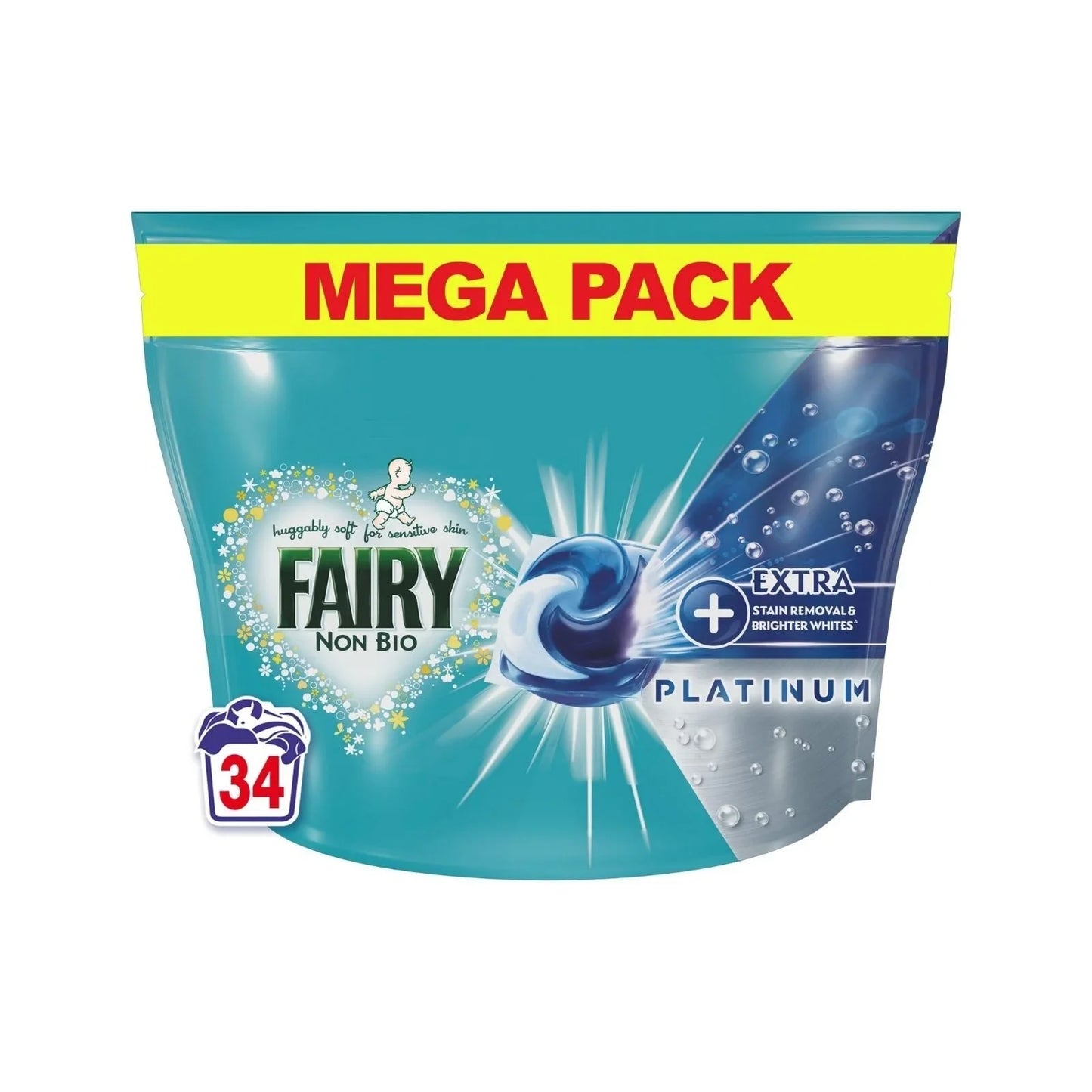 Fairy Platinum Stain Remover Non Bio Pods for Sensitive Skin 34 Washes