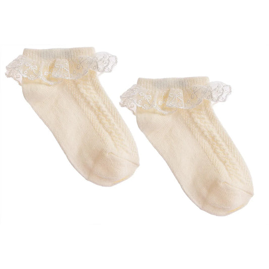 HelloBaby Girl Socks with Lace - Ecru