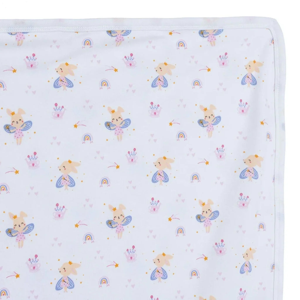 Little Dreams Bunny Print Jersey Baby Blanket (80 x 90 cm)