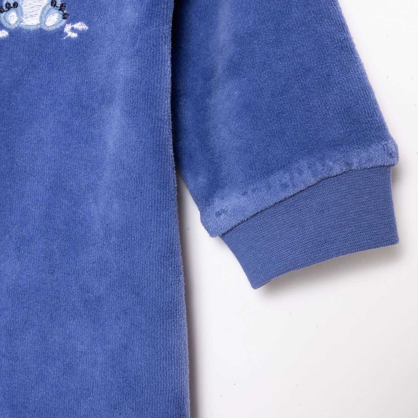 HelloBaby Newborn Velvet Footless Jumpsuit - Indigo