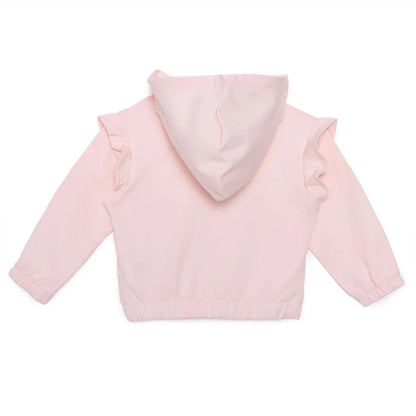 HelloBaby Girls Hooded Cardigan Crew Neck Long Sleeve - Pink