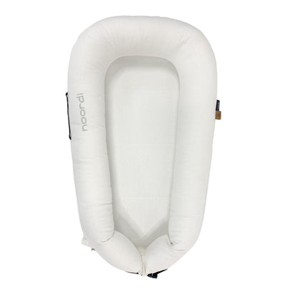 Noordi 2in1 Deluxe Baby Nest & Maternity Pillow with Silver-Ion Cotton, White