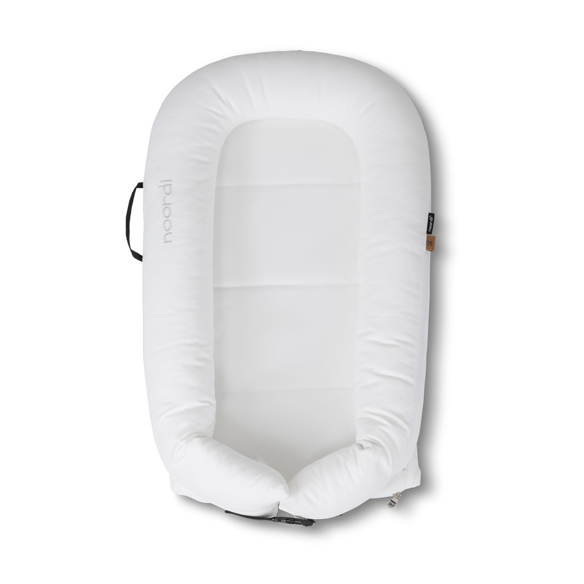 Noordi 2in1 Deluxe Baby Nest & Maternity Pillow with Silver-Ion Cotton, White