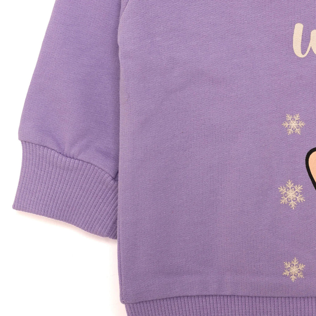 HelloBaby Baby Girl Animal Printed Sweatshirt - Purple