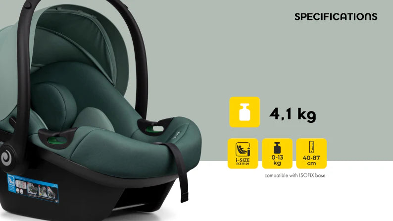 Tutis Elo Lux i-Size Car Seat (Available in Black/Grey/Mint)