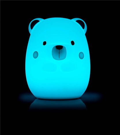 Jane Yum Bear Silicone Night Light – Multicolour Sensory Lamp for Babies