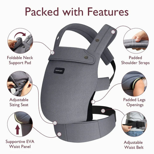 Momcozy Baby Carrier Newborn to Toddler Cotton - Grey