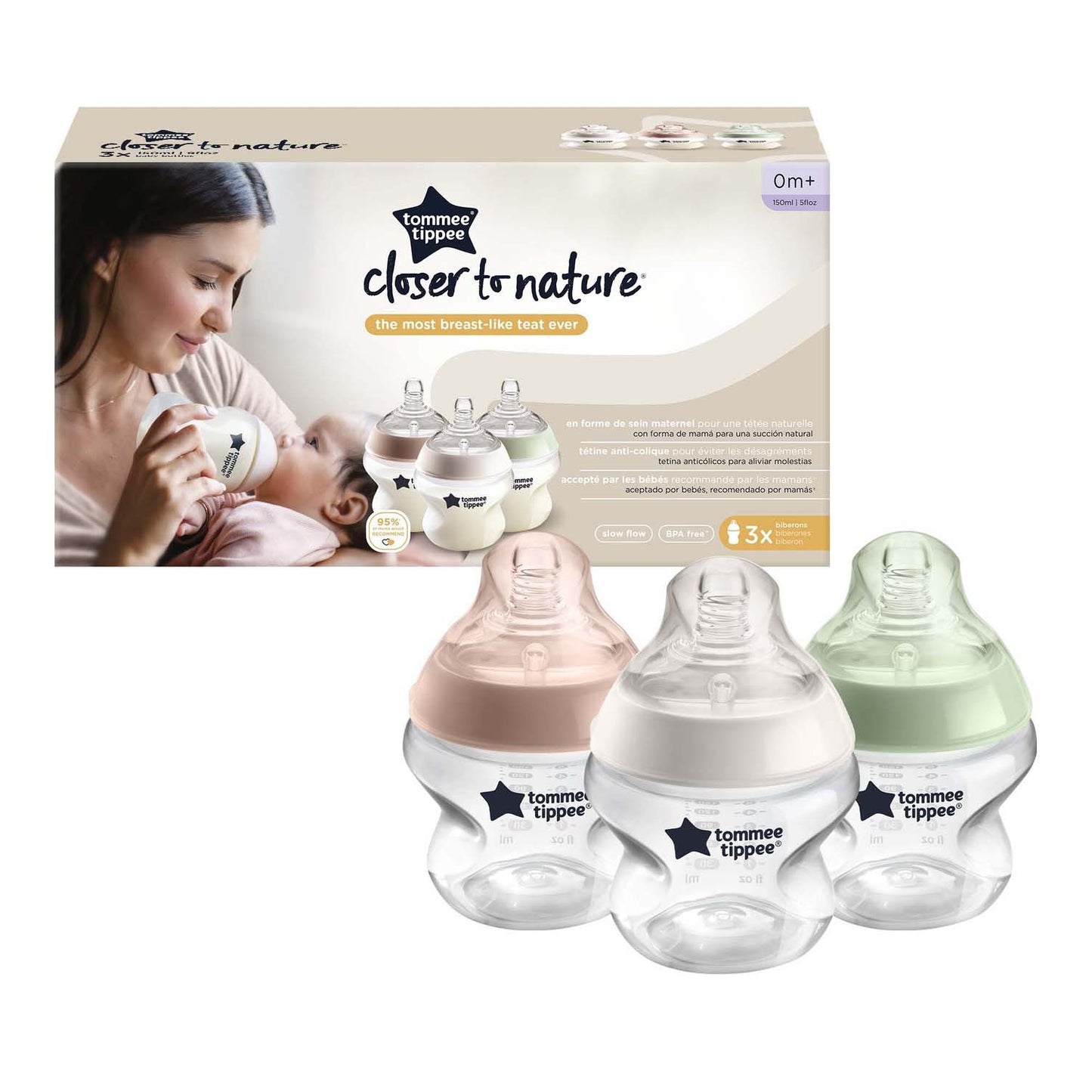 Tommee Tippee Closer To Nature Bottles - 150mls (Pack of 3)