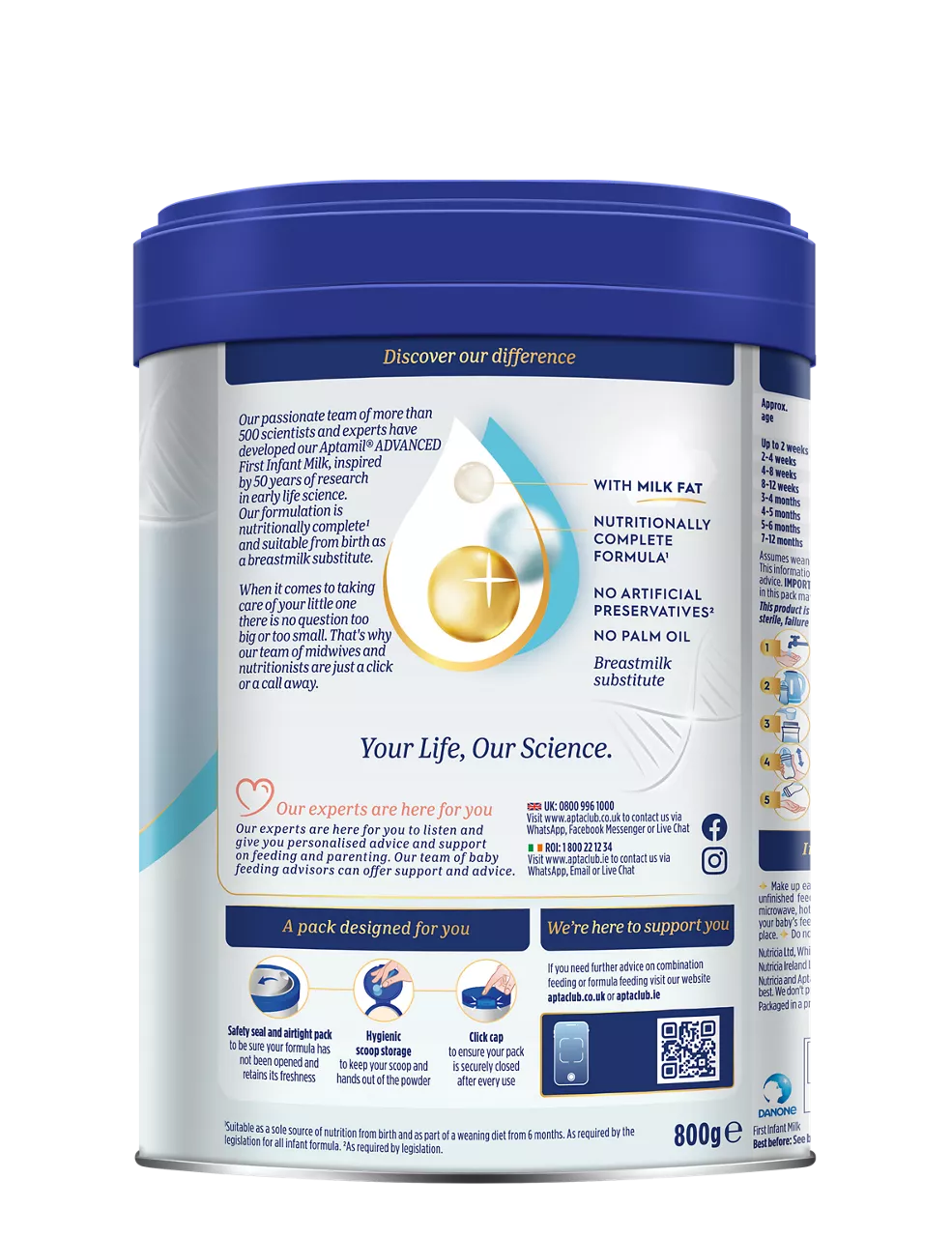 Aptamil Advanced 1 First Infant Milk Powder (0-6months) - 800g