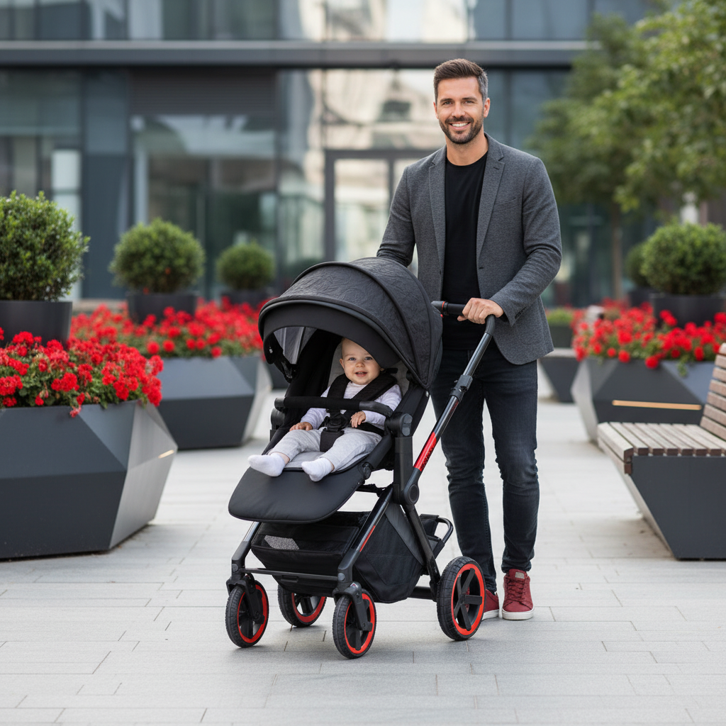 Jané Limited Edition Crosslight Pro Carbon 3in1 Travel System with Lie-Flat Kombibaby Car Seat