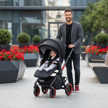 Jané Limited Edition Crosslight Pro Carbon 3in1 Travel System with Lie-Flat Kombibaby Car Seat