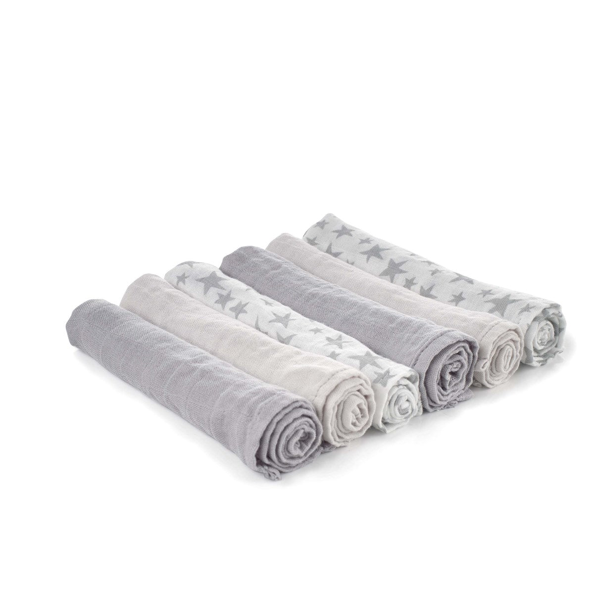 Bamboo Muslin Cloths For Baby 35 x 35 cm (6-Pack), Star