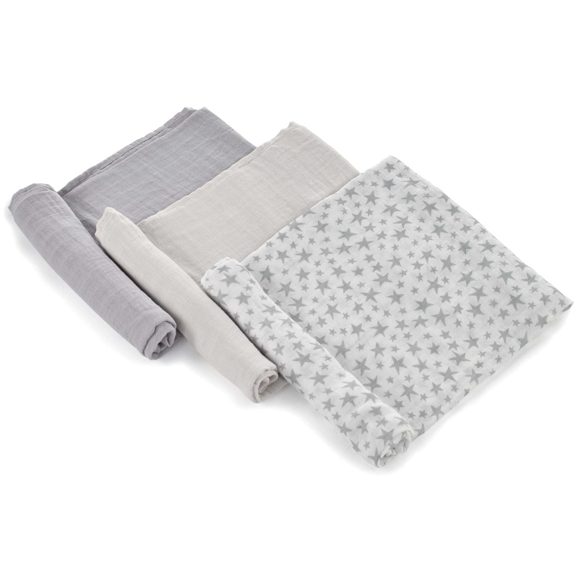 Large Bamboo Muslin Cloths For Baby, 80 x 80 cm (3-Pack), Star