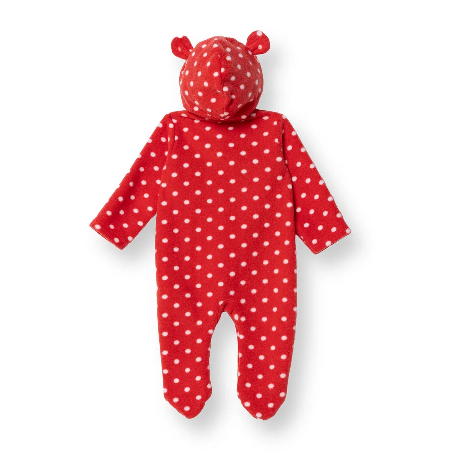 HelloBaby My First Christmas Newborn Girl Polar Footed Jumpsuit - Red Printed
