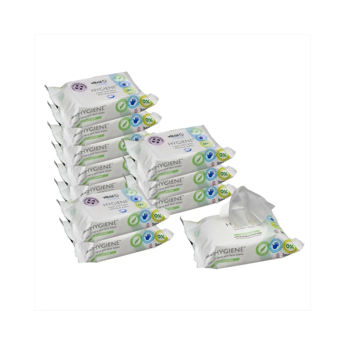 Vital Baby Hygiene Super Soft Fragrance Free Hand & Face Wipes 12x30 pcs