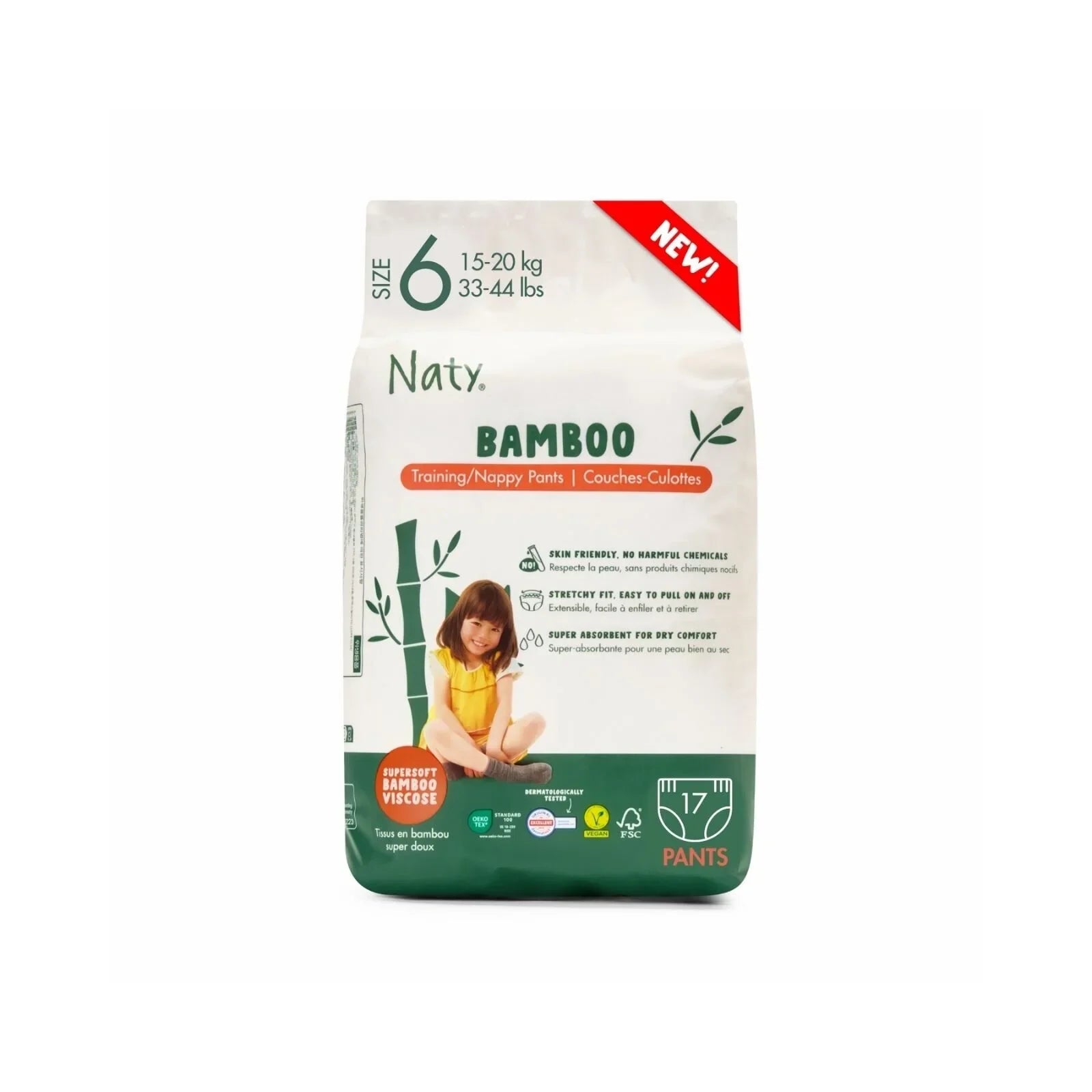 Naty Bamboo Viscose Nappy Pants Size 6 - 17 nappies