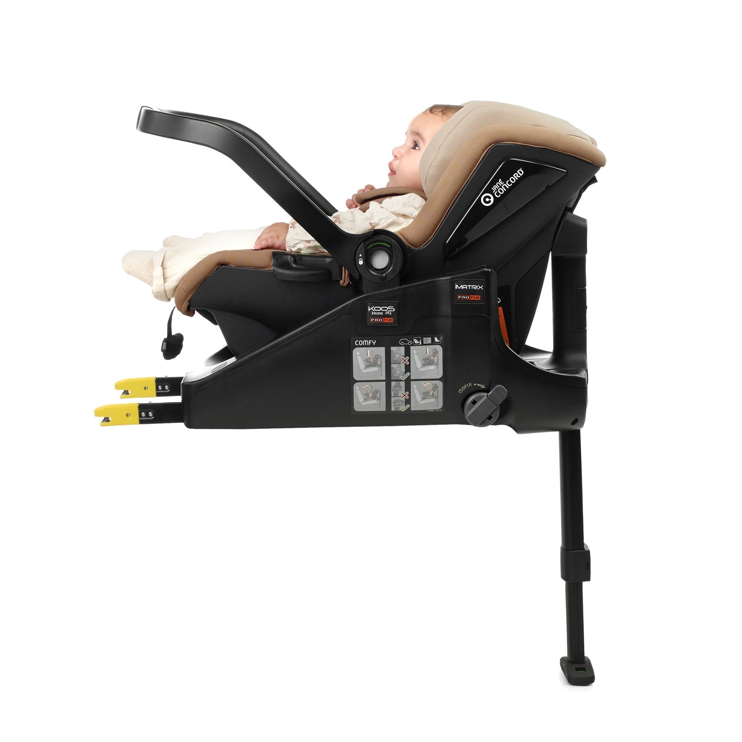 Jané Trider Travel System Bundle with Transporter Plus & Koos R1 i-Size Car Seat, Sand