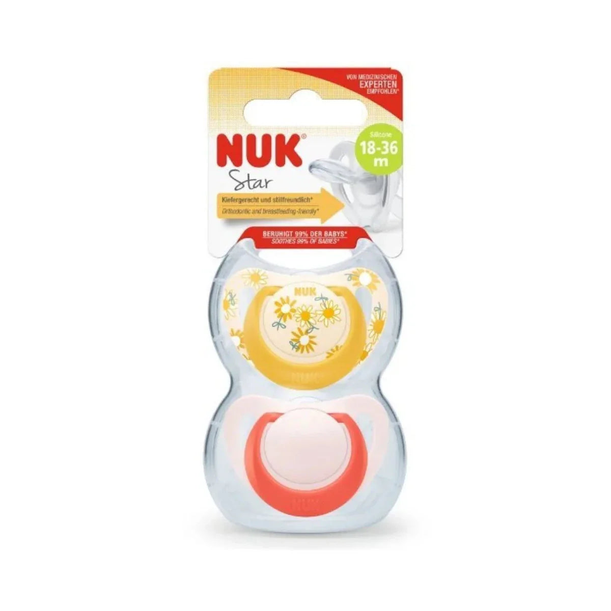 NUK Star Soother 18-36 months Pack of 2 - Red