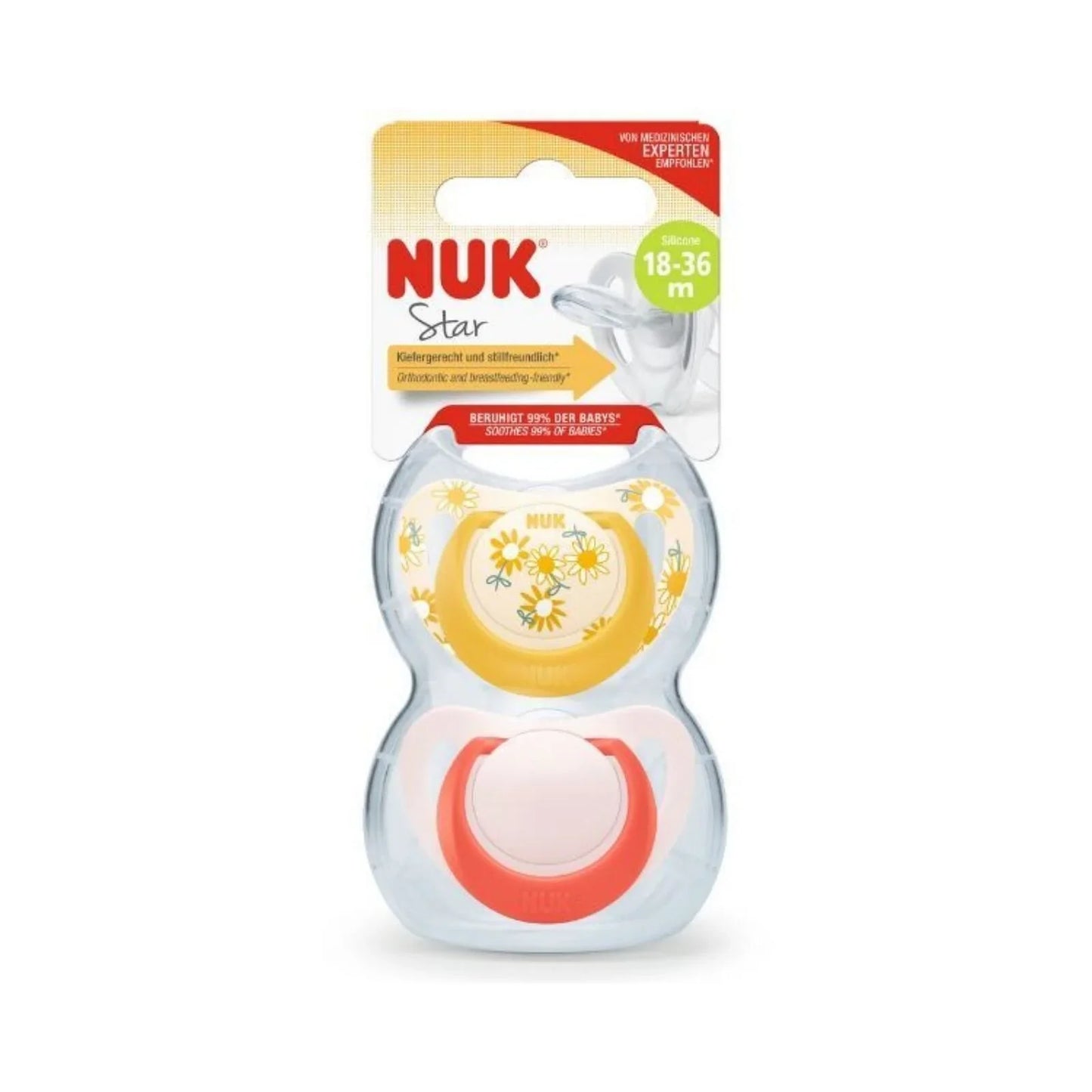 NUK Star Soother 18-36 months Pack of 2 - Red