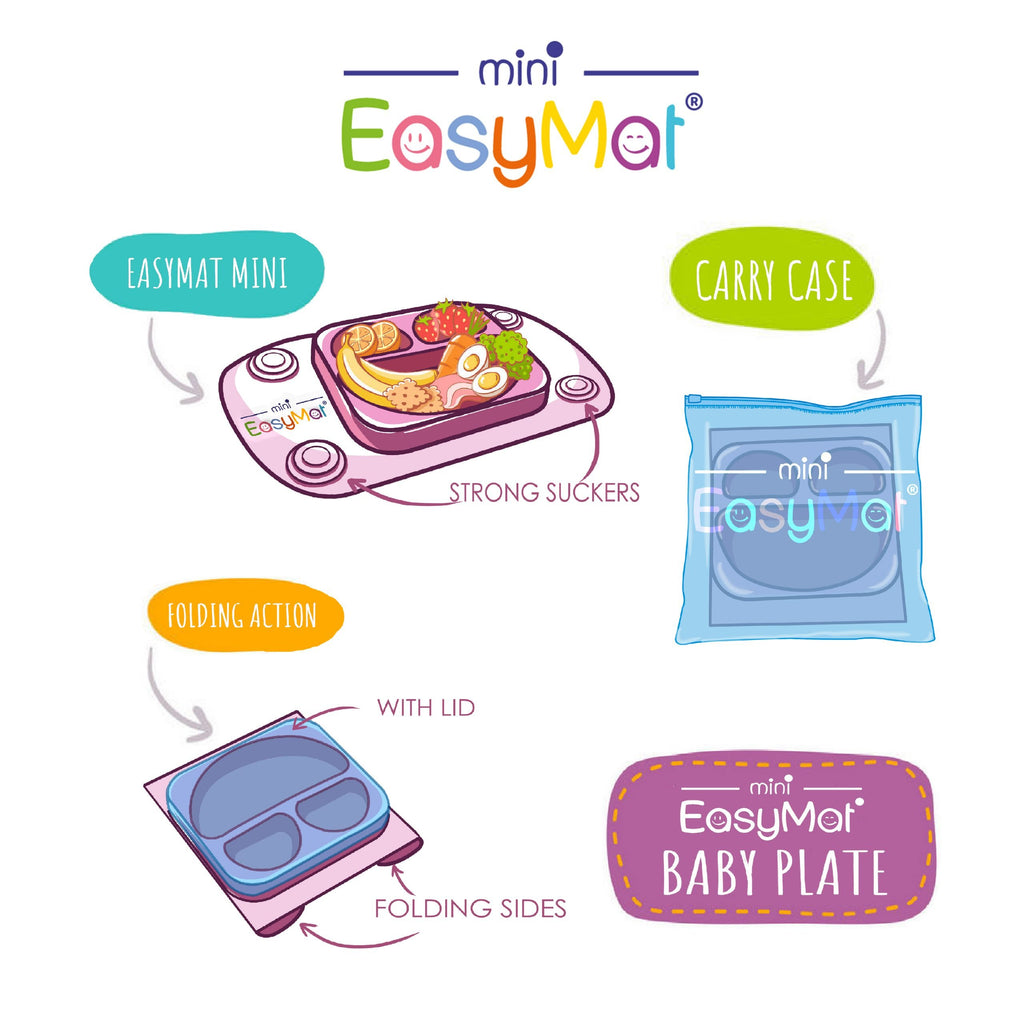 EasyTots EasyMat Mini Portable Suction Plate