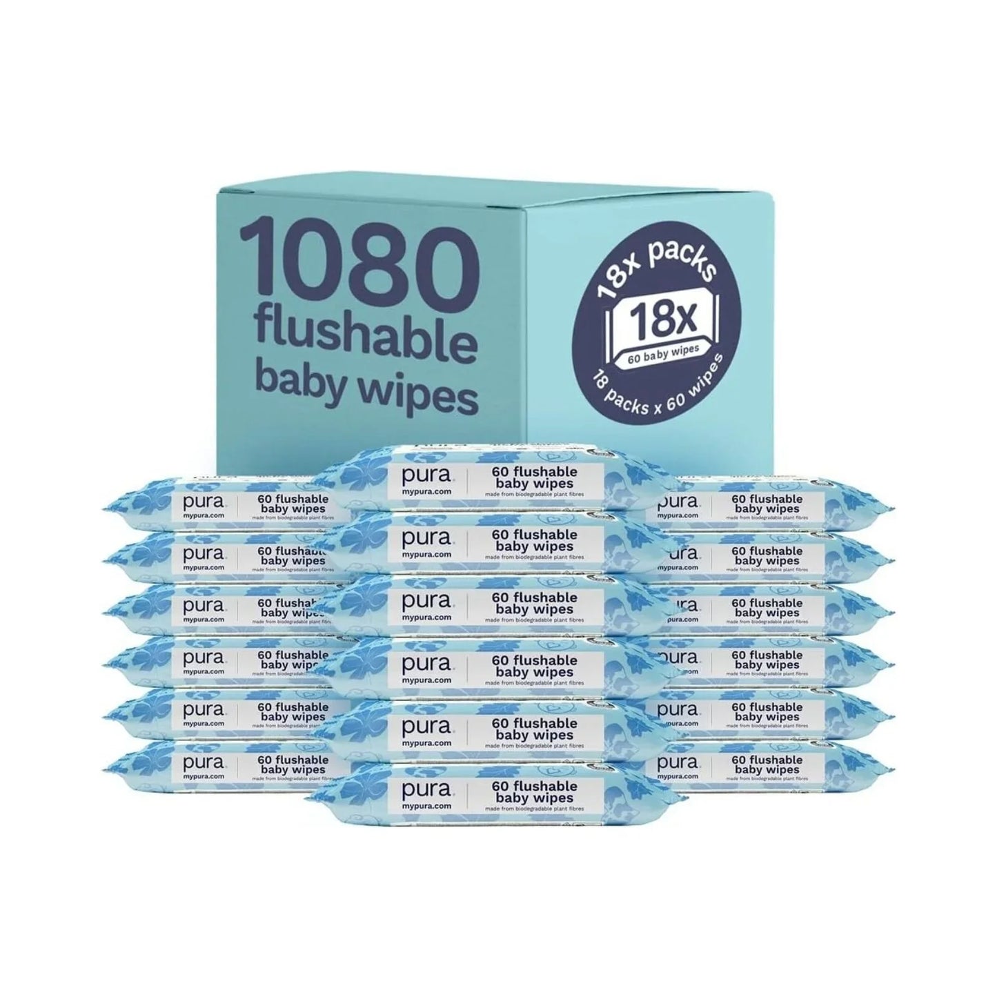 Pura Wipes Flushable 18x60 pcs