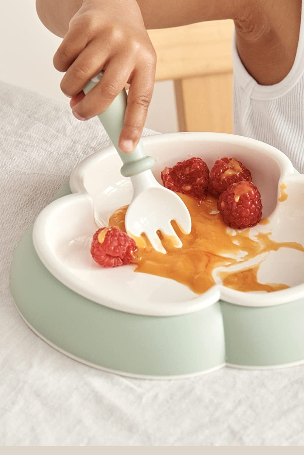 BabyBjorn Baby Feeding Set – Plate, Spoon, Fork & Cup Baby Weaning Dinner Set (4pcs)