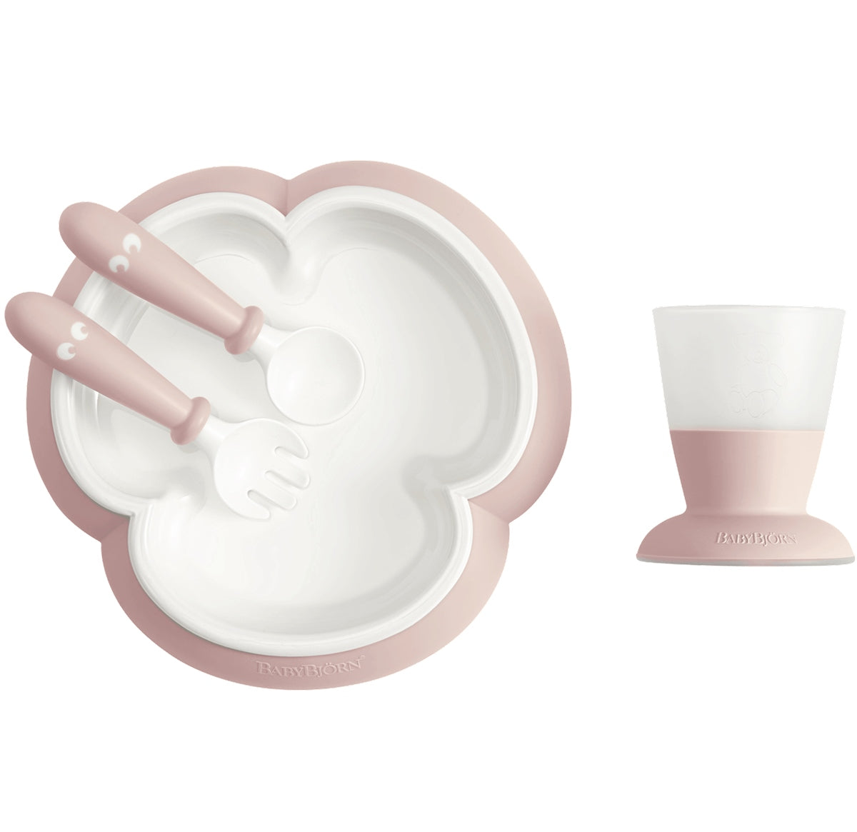 BabyBjorn Baby Feeding Set – Plate, Spoon, Fork & Cup Baby Weaning Dinner Set (4pcs)