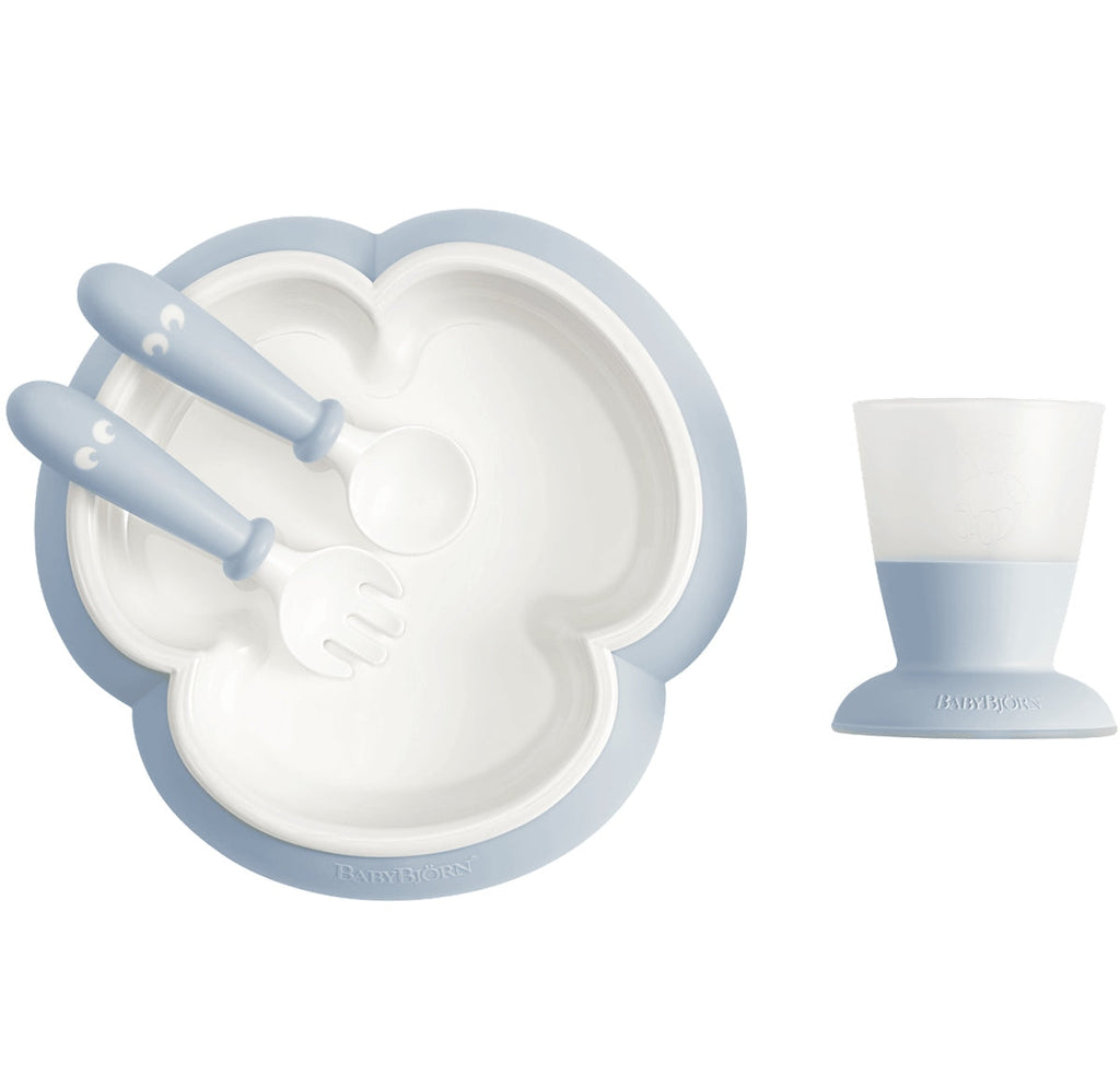 BabyBjorn Baby Feeding Set – Plate, Spoon, Fork & Cup Baby Weaning Dinner Set (4pcs)