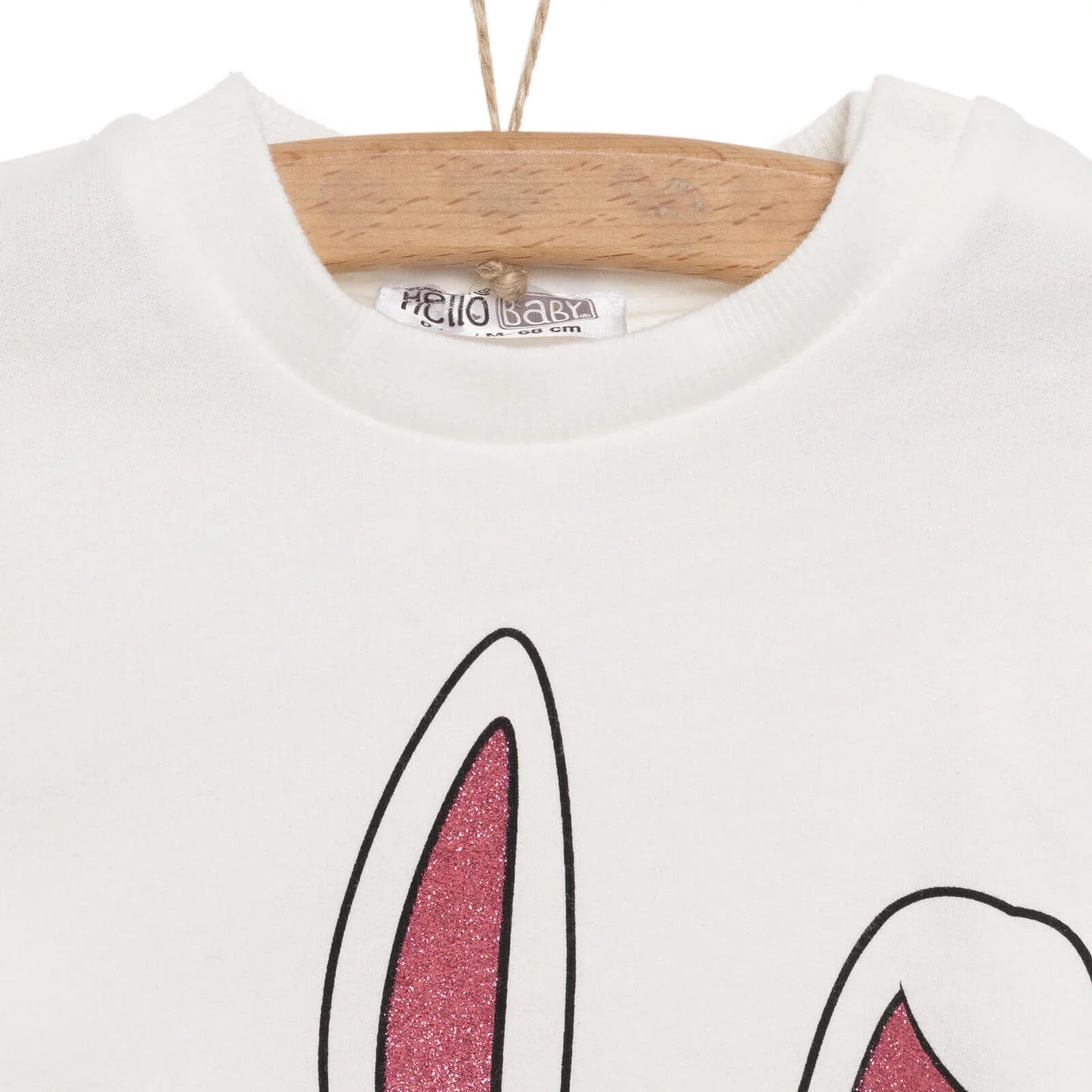 HelloBaby Baby Girl Rabbit Printed Sweatshirt - Ecru