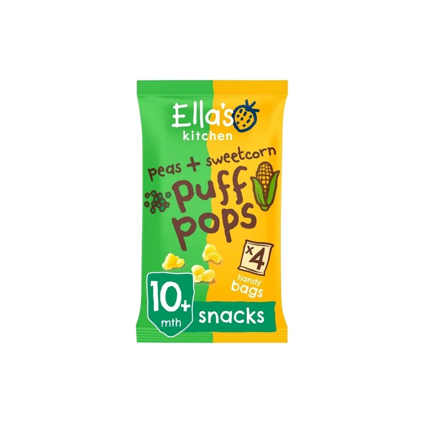 Ella's Kitchen Pea & Sweetcorn Puff Pops 10+ months 36g (4x9g)