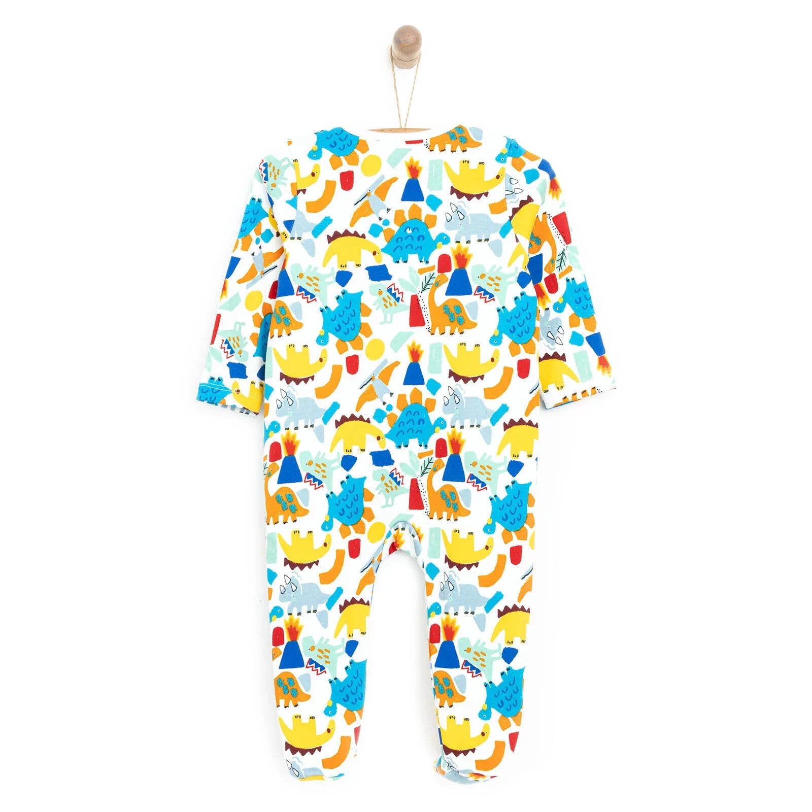 HelloBaby Newborn Baby Boy Footed Jumpsuit - Ecru