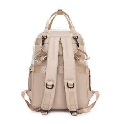 Miss Lulu Baby Changing Backpack (Khaki & White) - BCM2532KH/WH