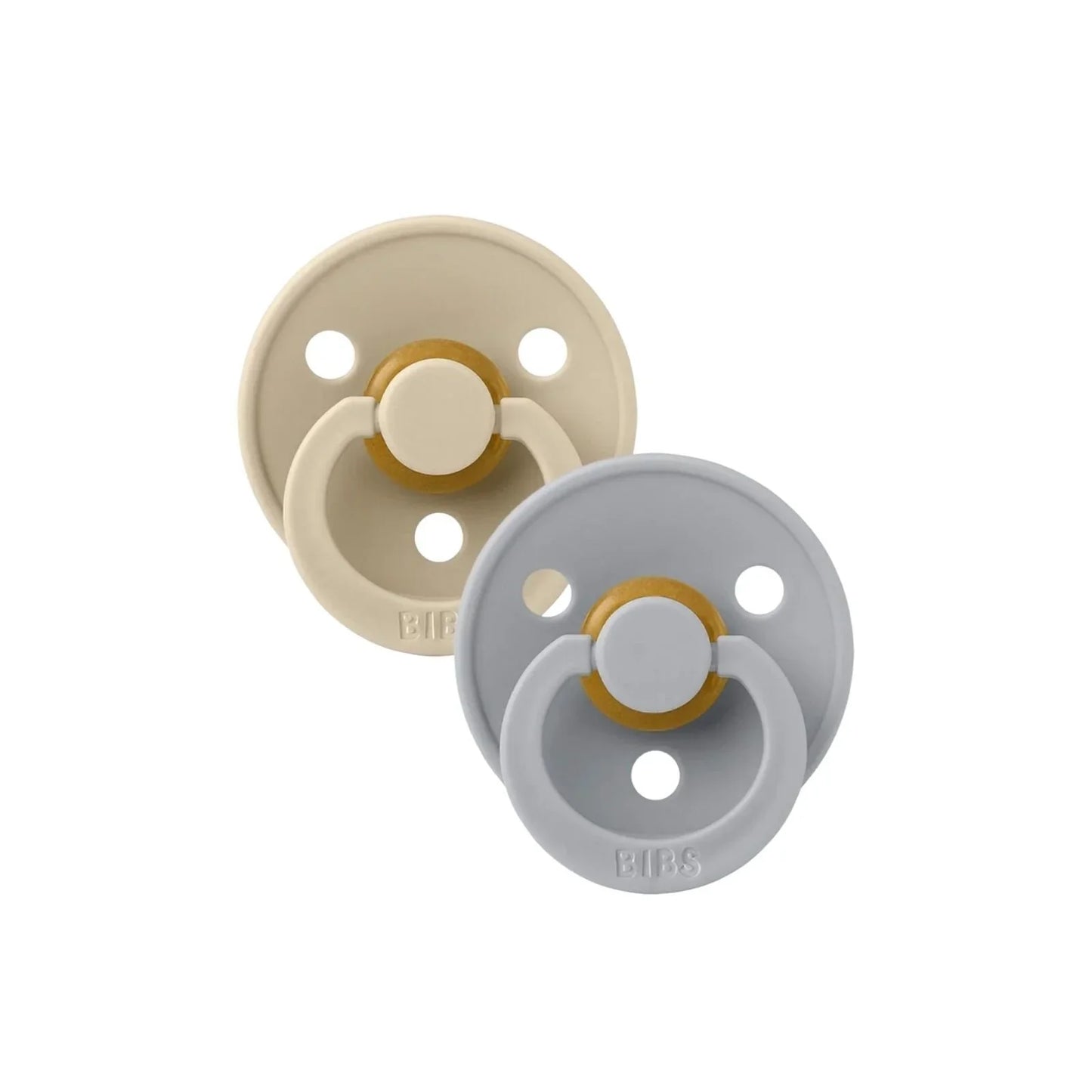 BIBS Colour Latex Soothers 0-6 months Pack of 2 - Vanilla & Cloud