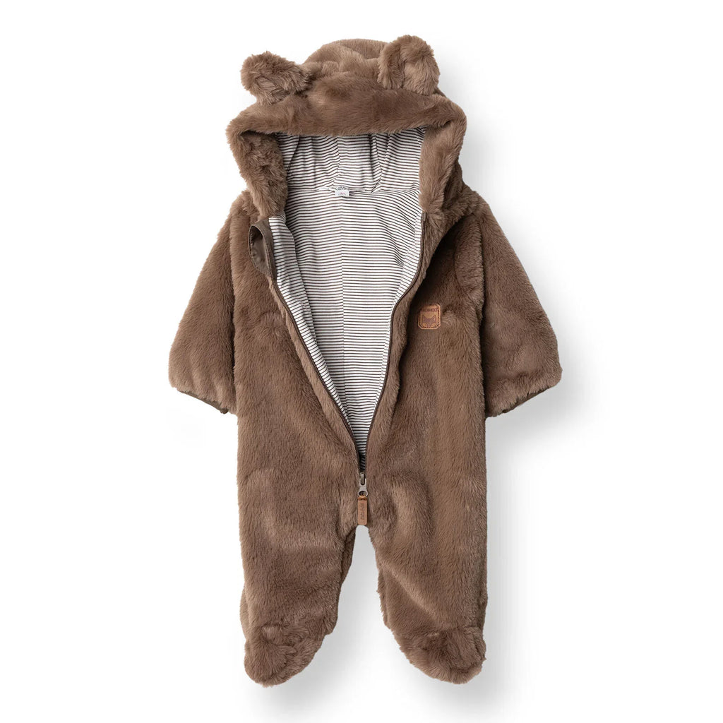 Midimod Hooded Soft Fleece Baby Pramsuit with Feet (3 Months to 12 Months)
