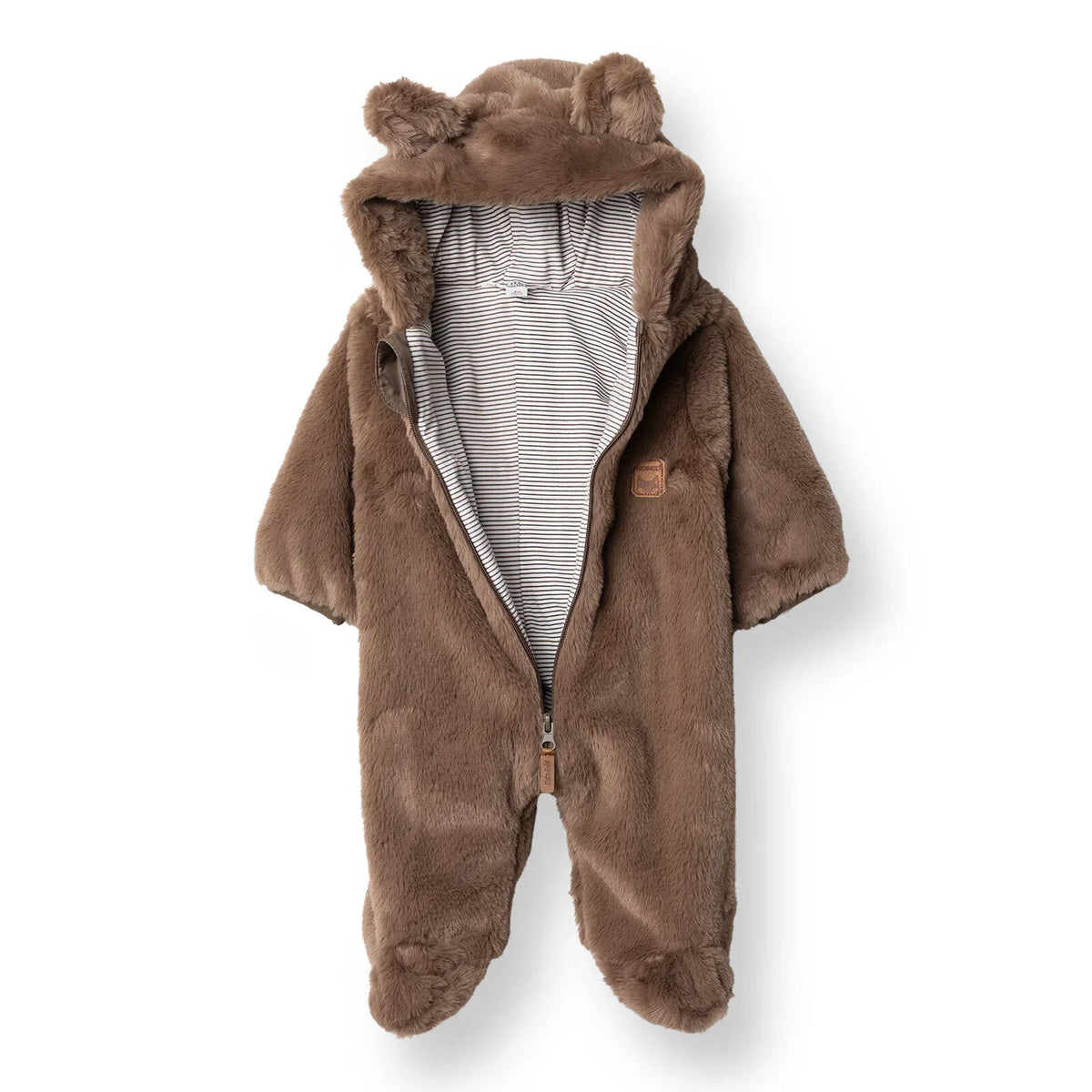 Midimod Hooded Soft Fleece Baby Pramsuit with Feet (3 Months to 12 Months)