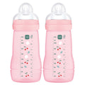 MAM Easy Active Bottles 270mls - Girl (Pack of 2) - DESIGN MAY VARY TO IMAGE SHOWN