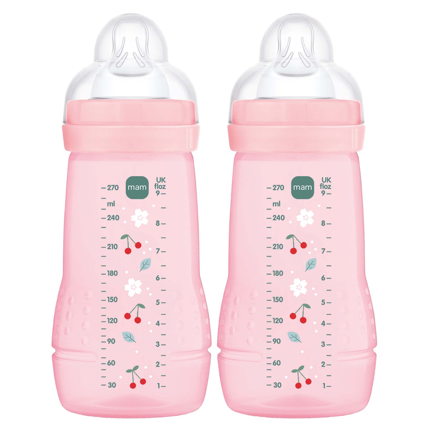 MAM Easy Active Bottles 270mls - Girl (Pack of 2) - DESIGN MAY VARY TO IMAGE SHOWN