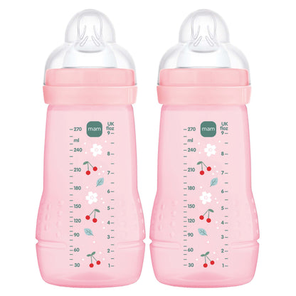 MAM Easy Active Bottles 270mls - Girl (Pack of 2) - DESIGN MAY VARY TO IMAGE SHOWN