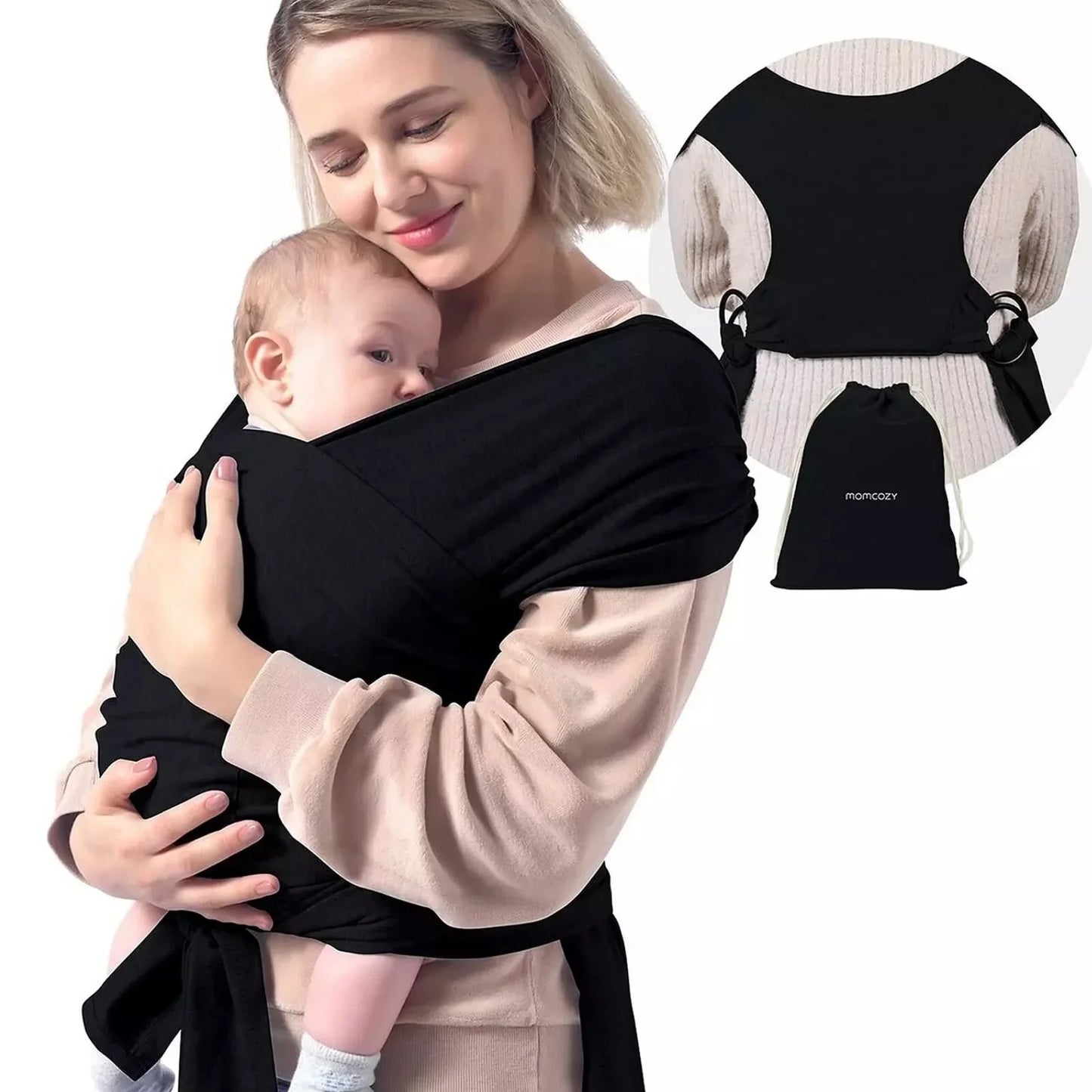 Momcozy Baby Wrap Carrier - Black