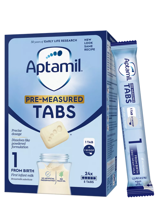 Aptamil First Infant Pre-Measured Milk Tabs (0-6 months) - 24x23g Sachets