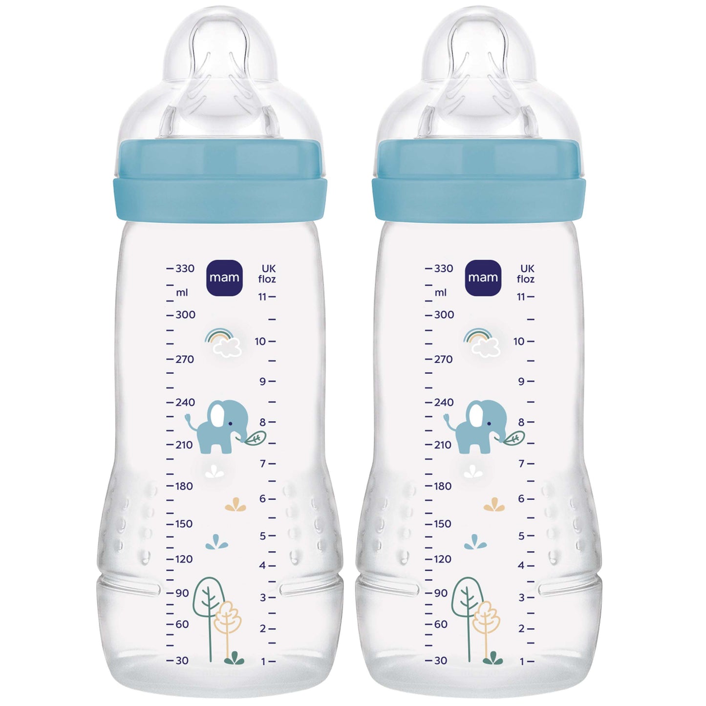 MAM Easy Active Bottles 330mls - Boy (Pack of 2) - DESIGN MAY VARY TO IMAGE SHOWN