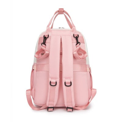 Miss Lulu Baby Changing Backpack (Pink & White) - BCM2532PK/WH