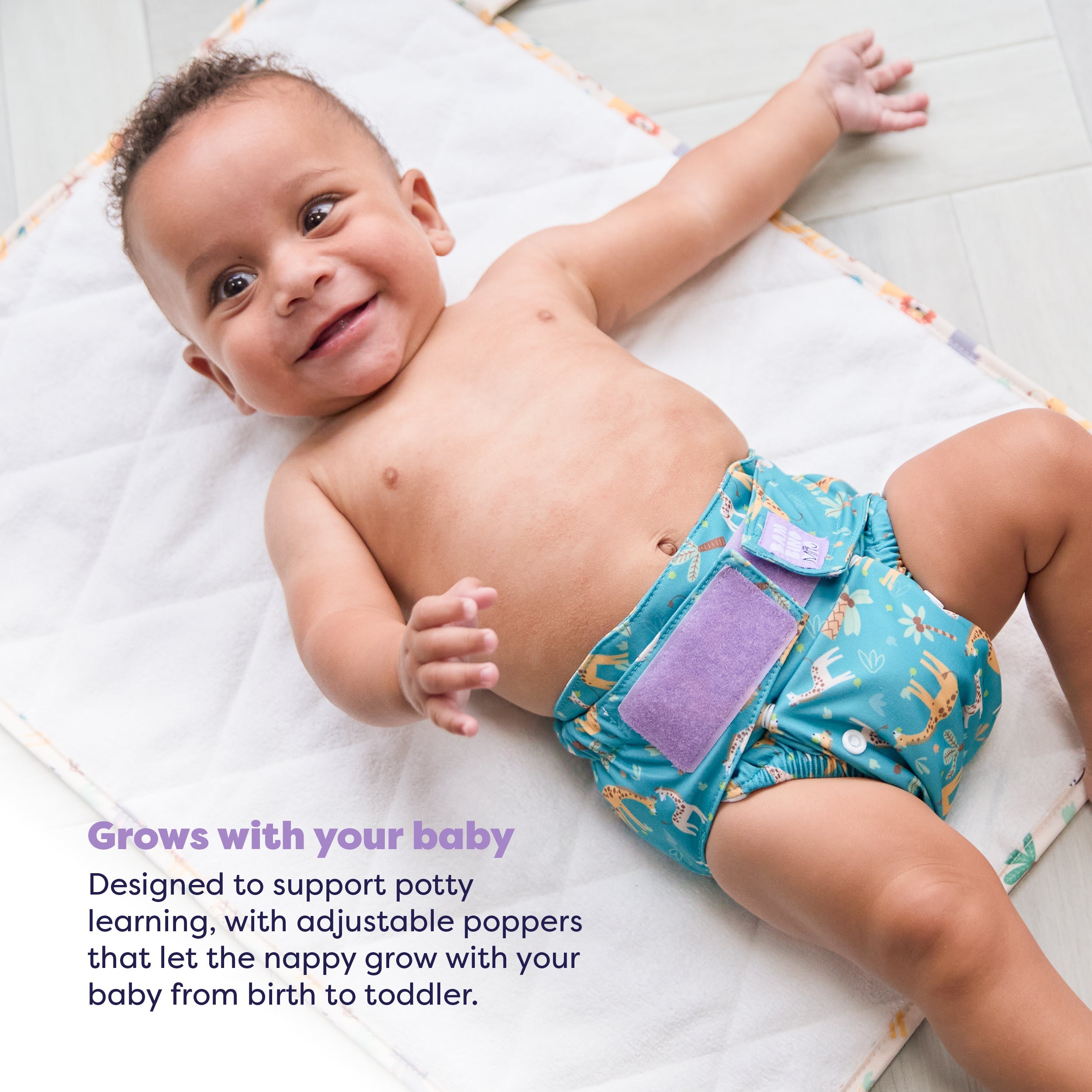The Essentials Reusable Nappy Bundle in Wild Life + Pastels
