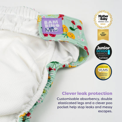 The Essentials Reusable Nappy Bundle in Garden Party