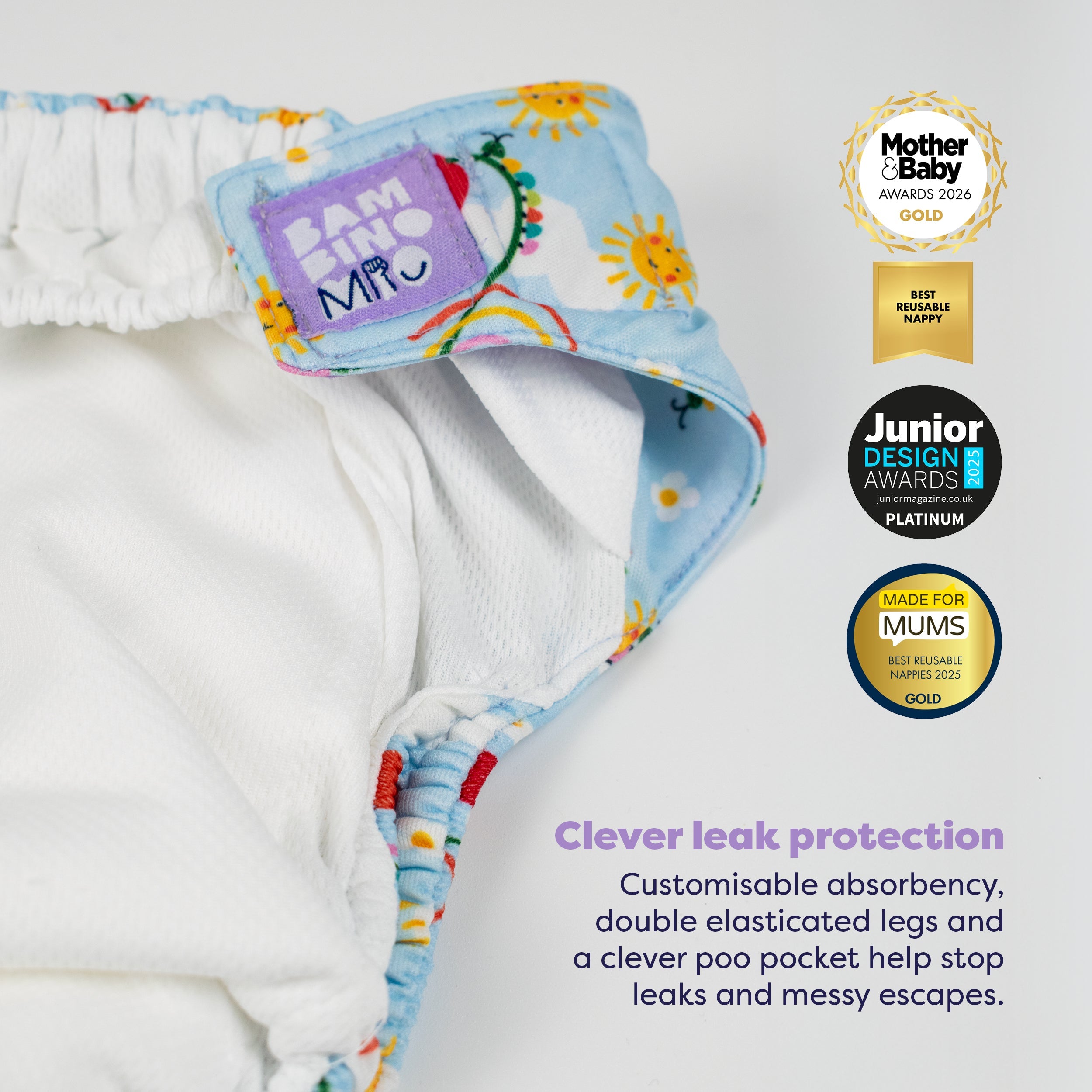 Revolutionary Try-Me-Trio Reusable Nappy Bundle in Garden Party