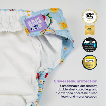 Revolutionary Try-Me-Trio Reusable Nappy Bundle in Garden Party