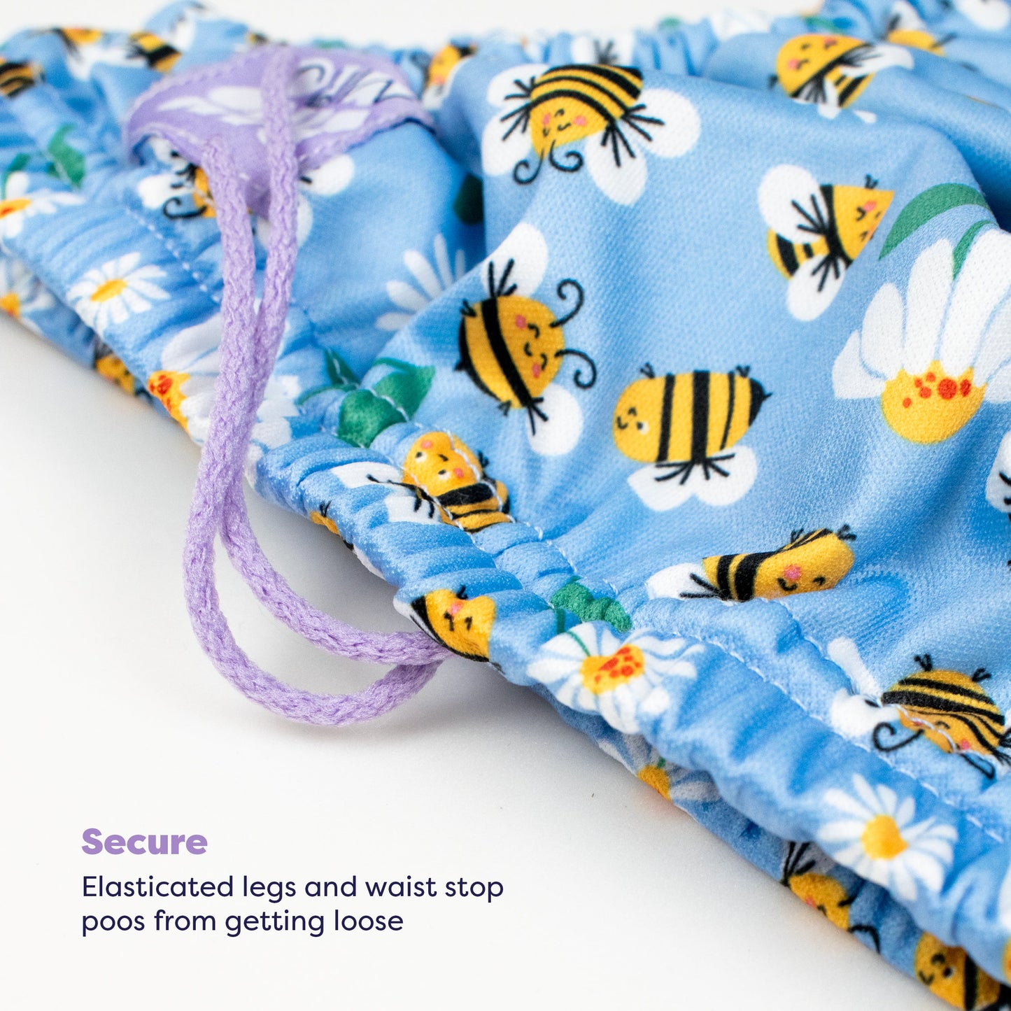 3 Piece Baby Swim Set with Swim Nappy, Swim top and Swim Hat in Busy Bees